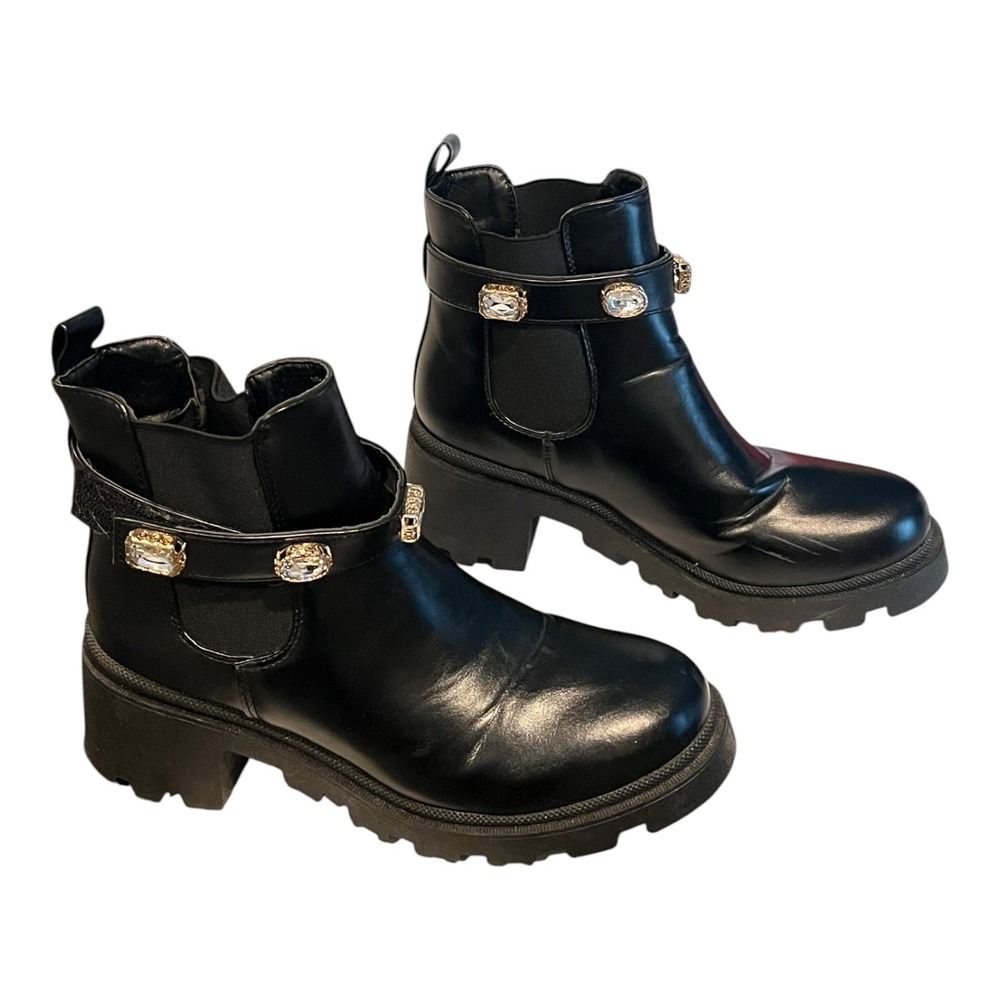 Sugar SGR Favorite Chunky Heel Boots  Black Sz 8.5 M